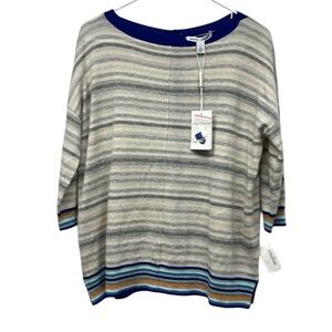 NEW AUTUMN CASHMERE Striped Cashmere Sweater sz small